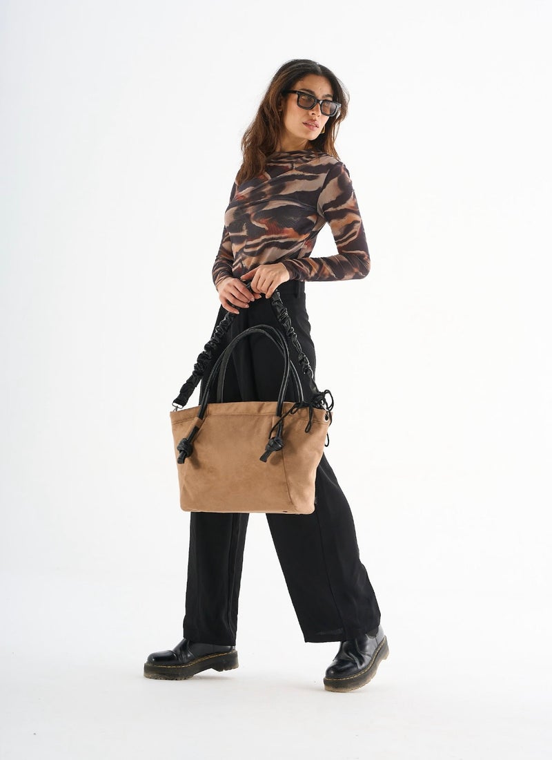 Zuri Via Tote - Cafe Suede - Image 2